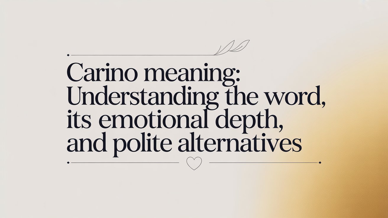 Carino Meaning: Understanding the Word, Its Emotional Depth, and Polite Alternatives